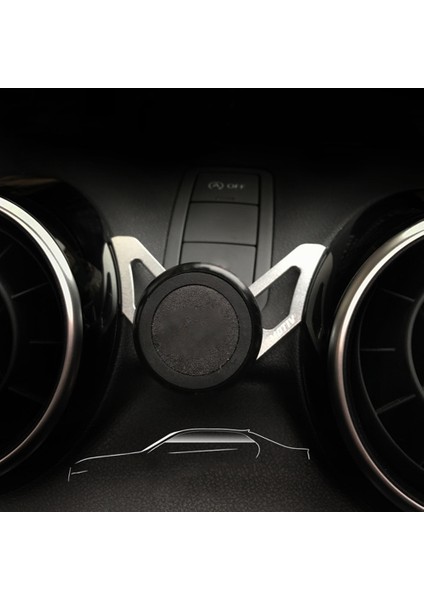 Gümüş Tarzı Audi A1 Için Manyetik Araç Tutucu Hava Firar Klip Montaj Metal Standı 360 Derece Dönebilen Akıllı Telefon Gps Desteği iPhone Huawei Için (Yurt Dışından)