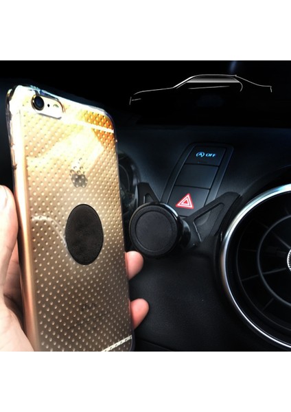 Gümüş Tarzı Audi A1 Için Manyetik Araç Tutucu Hava Firar Klip Montaj Metal Standı 360 Derece Dönebilen Akıllı Telefon Gps Desteği iPhone Huawei Için (Yurt Dışından) modelleri
