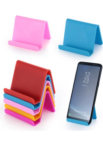 A-Yeşil Stil Şeker Renk Evrensel Mini Akıllı Telefon Masa Masa Montaj Standı Cep Cep Telefonu Tabletler Için Telefon Tutucu Braketi Tembel Braketi (Yurt Dışından) modelleri