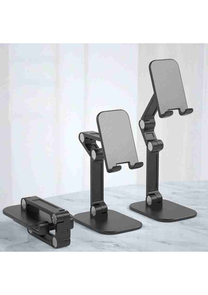 Beyaz Stil Evrensel Üç Bölüm Katlanabilir Masaüstü Cep Telefonu Laptop Tutucu iPhone iPad Notebook Için Ayarlanabilir Akıllı Telefon Tablet Standı (Yurt Dışından)