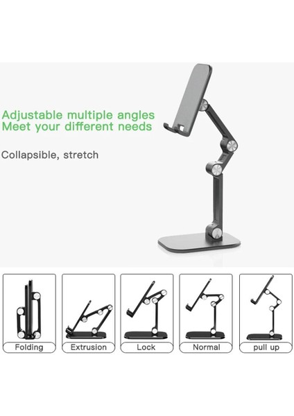 Beyaz Stil Evrensel Üç Bölüm Katlanabilir Masaüstü Cep Telefonu Laptop Tutucu iPhone iPad Notebook Için Ayarlanabilir Akıllı Telefon Tablet Standı (Yurt Dışından)