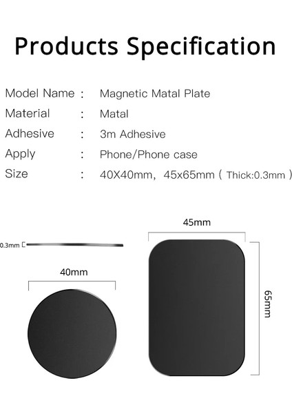 1 Adet Siyah Dikdörtgen Tarzı Anmone Araç Telefonu Tutucu Metal Plaka Disk Demir Sac Sticker iPhone Huawei Için Süper Ince Tutucu Mıknatıs Araba Standı Montaj (Yurt Dışından) fiyatları