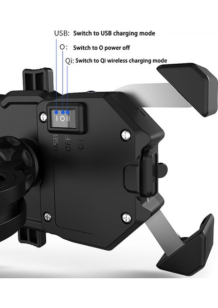 Şarj Tarzı Yok Motosiklet Telefon Tutucu 15W Kablosuz Şarj Cihazı Qc3.0 Tel Şarj Braketi Yarı Otomatik Stand 360 Derece Mobil Cep Telefonu Desteği (Yurt Dışından)