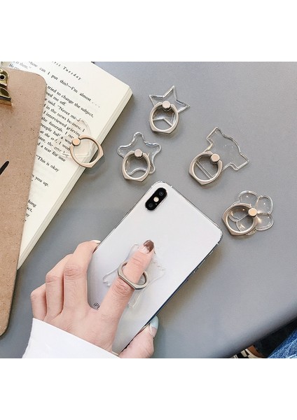 Tavşan Tarzı Parmak Yüzük Cep Telefonu Akıllı Telefon Standı Tutucu Yuvarlak Telefon Yüzük Şeffaf Kalp Tutucu Yıldız Soket Araç Montaj Standı (Yurt Dışından) fiyatları