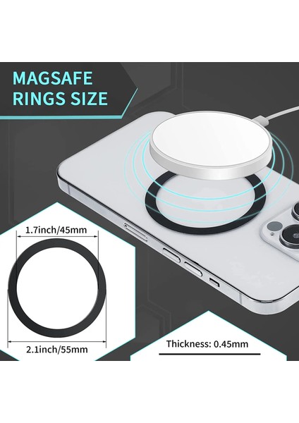 3 Adet Gümüş Tarzı Manyetik Metal Plaka Etiket Yüzükler Magsafe Kablosuz Şarj Cihazı Mıknatıs Araba Cep Telefonu Tutucu iPhone Için Demir Sac (Yurt Dışından) indirimleri