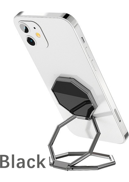 Siyah Stil Metal Çift Parmak Yüzük Braketi Cep Telefonu Tutacağı Tablet Için Katlanır Tembel Sadelik Uygun Yeni Tutucu Standı (Yurt Dışından)