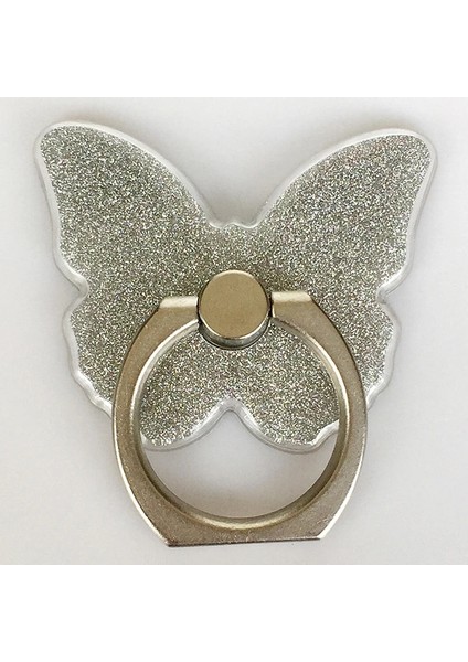 Gümüş Tarzı Telefon Zil Standı Tutucu Kelebek Bling Glitter Evrensel 360 Derece Tutucu (Yurt Dışından)