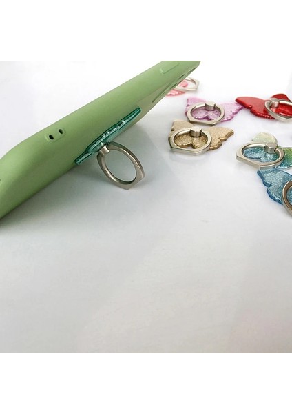 Gümüş Tarzı Telefon Zil Standı Tutucu Kelebek Bling Glitter Evrensel 360 Derece Tutucu (Yurt Dışından) modelleri