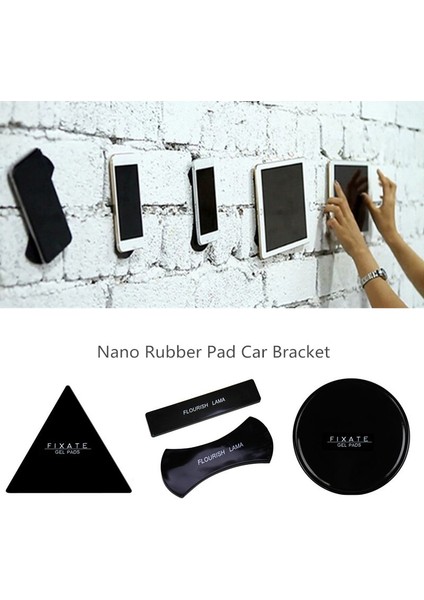 2'si 1 Arada Stil Flourısh Lama Nano Kauçuk Yapışkan Ped Kaymaz Mat Jel Dash Araç Montaj Tutucu Cep Telefonu Için Evrensel Sticker Araç Telefonu Tutucu (Yurt Dışından)