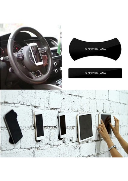 2'si 1 Arada Stil Flourısh Lama Nano Kauçuk Yapışkan Ped Kaymaz Mat Jel Dash Araç Montaj Tutucu Cep Telefonu Için Evrensel Sticker Araç Telefonu Tutucu (Yurt Dışından)