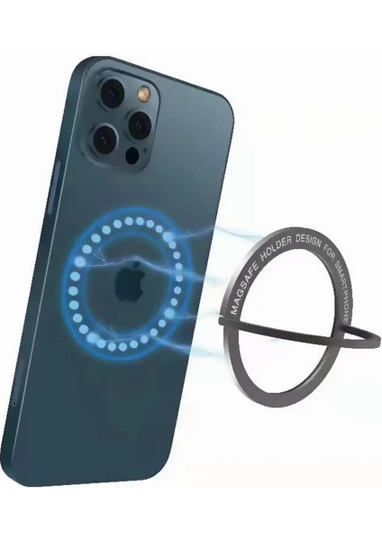 Siyah Stil Magsafe Manyetik Halka Telefon Tutacağı Taşınabilir Yuvarlak Metal Iş Tembel Standı iPhone Için Katlanabilir Masa Kararlı Tablet Braketi (Yurt Dışından) fiyatları