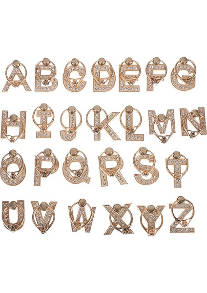 B Tarzı Derece Elmas Metal Harf A-Z Parmak Yüzük Akıllı Telefon Standı Tutacağı Tüm Telefon Için Cep Telefonu Tutacağı (Yurt Dışından) fırsatları