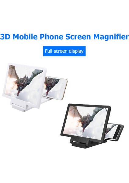 Siyah Stil 5.5 Iyon Ekran Tutucu 3D Cep Telefonu Ekran Büyüteç Hd Amplifikatör Standı Film Video Masaüstü Katlanabilir Tutucu Braketi (Yurt Dışından)