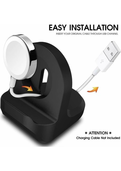 Siyah Stil Apple Watch Serisi Için Tutucu Stand Komidin Kaleci Kaymaz Silikon Ev Şarj Dock Istasyonu Iwatch Için Şarj (Yurt Dışından) modelleri