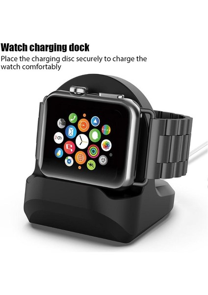 Siyah Stil Apple Watch Serisi Için Tutucu Stand Komidin Kaleci Kaymaz Silikon Ev Şarj Dock Istasyonu Iwatch Için Şarj (Yurt Dışından) fırsatları