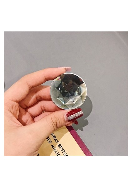 No.6 Tarzı Lüks Renkli 3D Mücevher Popüler Yuvarlak Cep Telefonu Katlanır Streç Braket Telefon Tutucu Kılıf Parmak Tutucu Cep Telefonu Standı (Yurt Dışından)