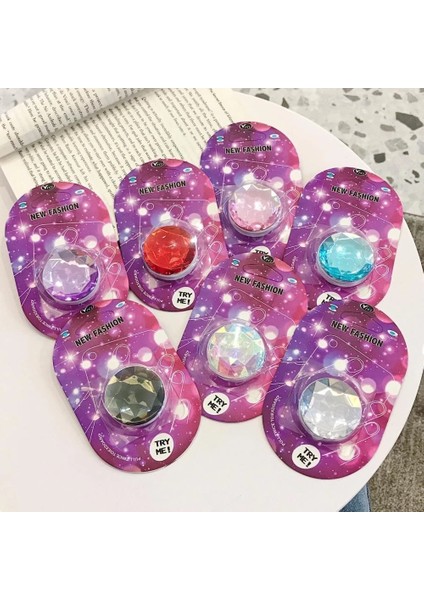 No.6 Tarzı Lüks Renkli 3D Mücevher Popüler Yuvarlak Cep Telefonu Katlanır Streç Braket Telefon Tutucu Kılıf Parmak Tutucu Cep Telefonu Standı (Yurt Dışından) indirimleri