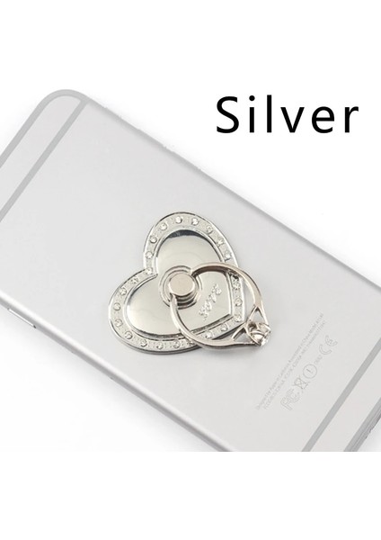 Beyaz Stil Cep Telefonu Parmak Yüzük gr Derece Dönebilen Aşk Sevimli Akıllı Telefon Standı Aşk Cuteholder Soket Metal Araba Montaj Standı (Yurt Dışından)