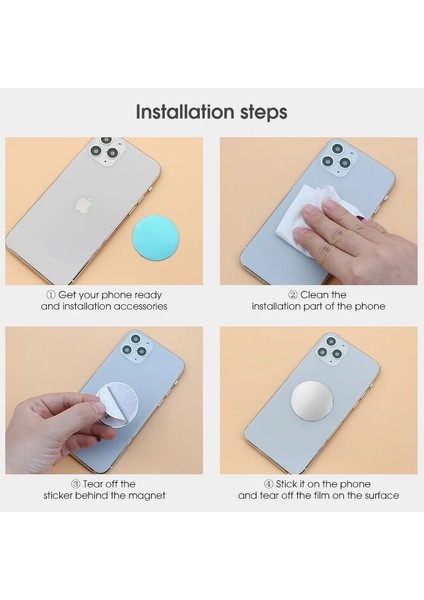 5 Adet Gümüş 65MM Tarzı Manyetik Metal Plaka Araç Telefonu Tutucu Evrensel Demir Levha Disk Sticker Montaj Cep Telefonu Mıknatıs Standı IPhone Ro Için (Yurt Dışından) fırsatları