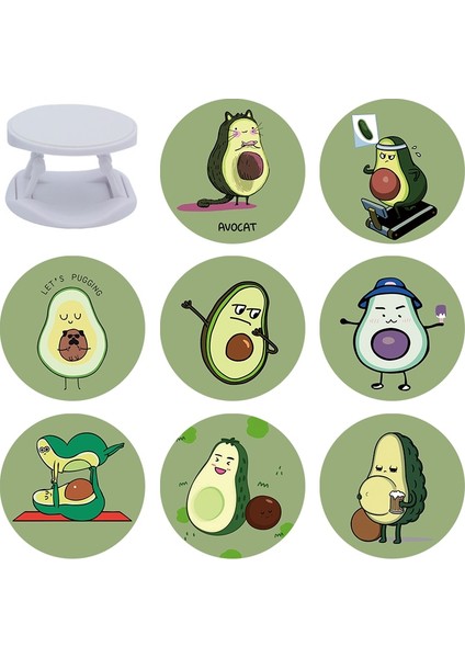 Kcl-Zdzjbai-Nygpbu Stili Karikatür Avokado Cep Telefonu Tutma Braketi Telefon Genişleyen Stand Telefon Parmak Yüzük Tutacağı iPhone Se Pro Için Huawei P40 Için (Yurt Dışından) fiyatları