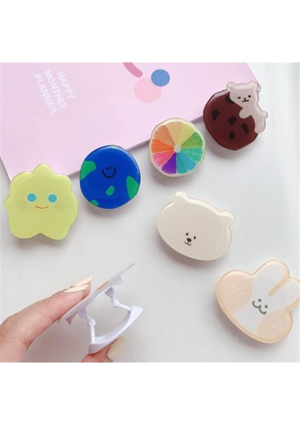 Bir Stil Meyve Ayı Kore Karikatür Genişleyen Cep Telefonu Tutucu Standı Kavrama Montaj Telefon Soketi Akıllı Telefon Cebi Masaüstü Stand Braketi (Yurt Dışından) indirimleri