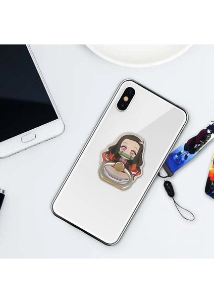 H07 Stili Anime Demon Slayer Telefon Zil Tutucu Akrilik Cep Telefonu Tutucu Kamado Tanjirou Kamado Nezuko Hayranları Hediye (Yurt Dışından) indirimleri