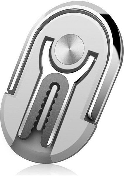 Gümüş Tarzı Evrensel Ek Halka Toka Cep Telefonu Braketi Çok Amaçlı Cep Telefonu Tutucu Standı 360 ° Dönen Cep Telefonu Zil Braketi (Yurt Dışından)