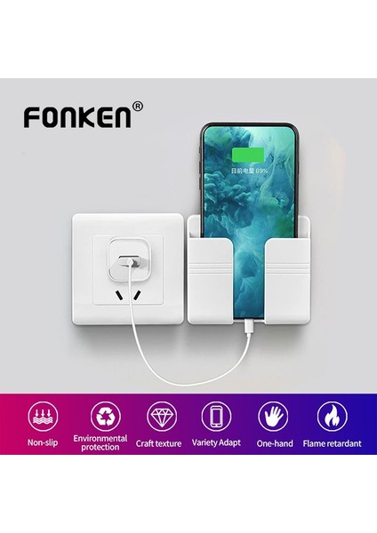Sarı Stil Fonken Duvar Telefon Tutucu Duvar Şarj Saklama Kutusu Duvara Monte Organizatör Cep Telefonu Asılı Standı Şarj Kancası Telefon Braketi (Yurt Dışından) modelleri