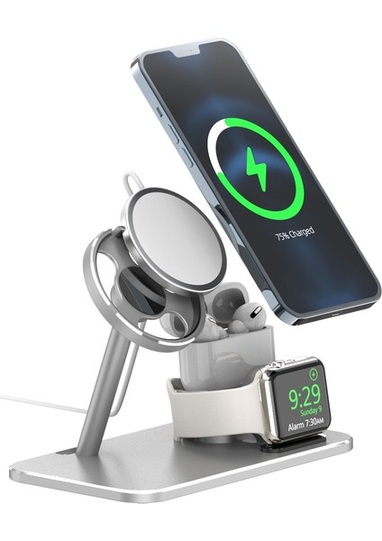 Sadece Stand Siyah Stili Applemagsafe Için iPhone Pro Max Için Kablosuz Şarj Istasyonu Standı I-Watch Için Mini Izle Kablosuz Şarj Pedi Dock Tutucu (Yurt Dışından) fiyatları
