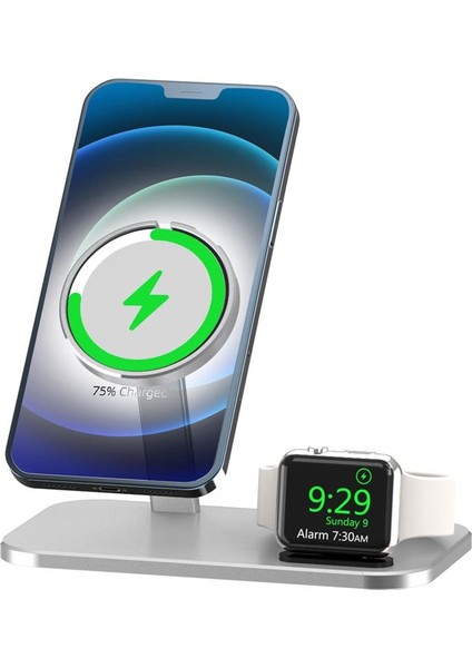 Sadece Stand Siyah Stili Applemagsafe Için iPhone Pro Max Için Kablosuz Şarj Istasyonu Standı I-Watch Için Mini Izle Kablosuz Şarj Pedi Dock Tutucu (Yurt Dışından) modelleri