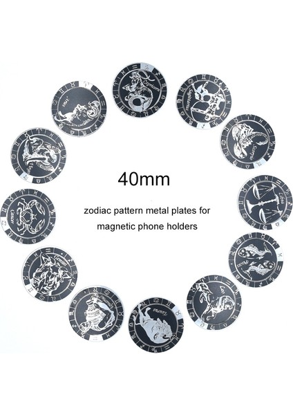 Altın Tarzı 40MM Büyük Ultra Ince Lazer Gravür Zodyak Işaretleri Telefonlar Için Metal Plakalar Manyetik Araç Telefonu Tutucu Metal Plaka Çıkartmaları (Yurt Dışından) fiyatları