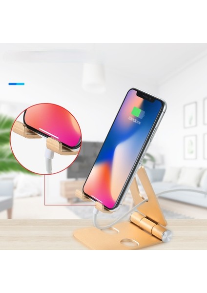 Pembe Tarzı Masaüstü Cep Telefonu Tutucu Standı, Beşik, Dock, Telefon ve Tablet Tutucu, Alüminyum Ayarlanabilir Masaüstü Standı (Yurt Dışından)