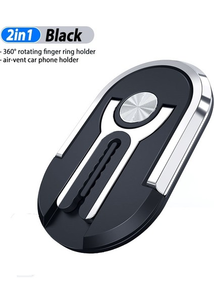 Siyah Stil Halka Tutacağı Manyetik Telefon Tutacağı Araç Telefonu Tutacağı Destek Için Hücresel Aksesuarlar Cep Cep Telefonları Otomatik Houder Mangnet (Yurt Dışından)