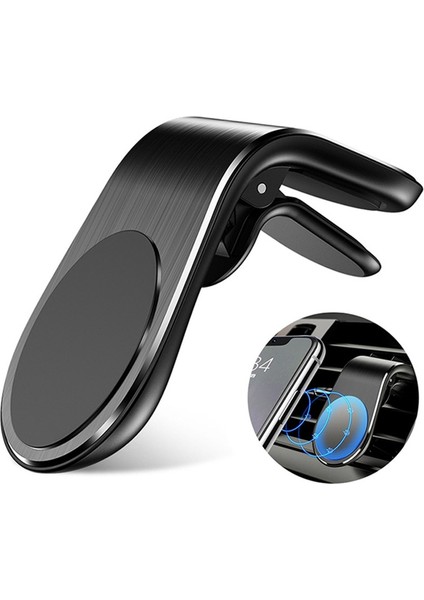 Siyah Stil L-Tipi Manyetik Telefon Tutacağı Araç Akıllı Telefon Standı Araç Montaj Klipsi Manyetik Telefon Tutacağı Tüm Model Cep Telefonuna Uygun (Yurt Dışından) fiyatları