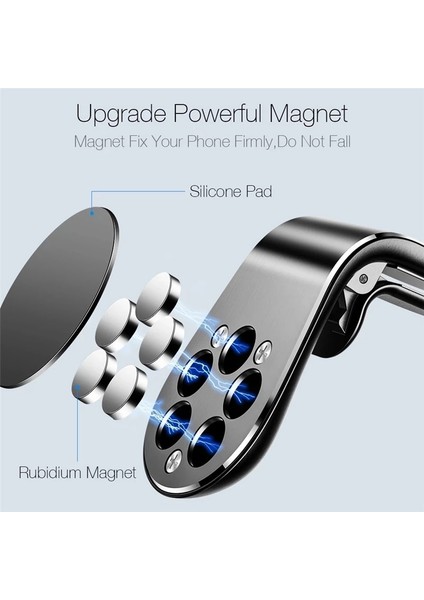 Siyah Stil L-Tipi Manyetik Telefon Tutacağı Araç Akıllı Telefon Standı Araç Montaj Klipsi Manyetik Telefon Tutacağı Tüm Model Cep Telefonuna Uygun (Yurt Dışından) indirimleri