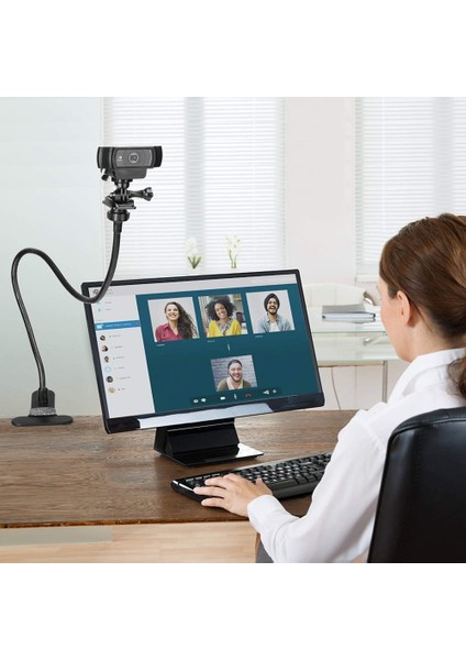 Ağ Kamerası Için Webcam Montaj Standı Tutucu Standı Masaüstü Kelepçe Masa Telefon Braketi Cep Telefonu Için Esnek Boynu ile (Yurt Dışından) fırsatları