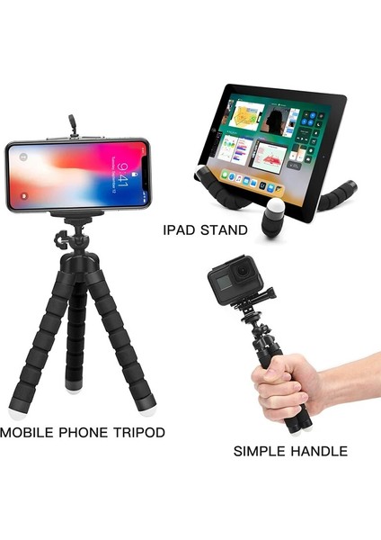 F Stili Cep Telefonu Tutucu Esnek Ahtapot Tripod Kamera Selfie Standı Monopod Desteği Telefon iPhone Için Fotoğraf Uzaktan Kumanda Tripod (Yurt Dışından)