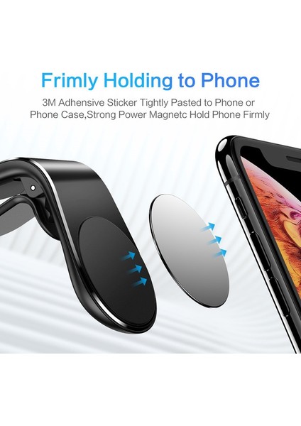 Bir Stil Evrensel Manyetik L-Tipi Telefon Tutucu Araç Telefonunda Montaj Arabası Için Klip Standı Manyetik Telefon Tutacağı Tüm Model Cep Telefonuna Uygun (Yurt Dışından) fırsatları