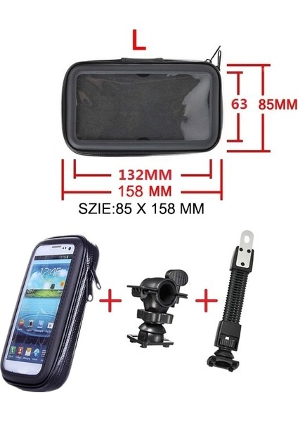 Zj2 Zj3 L Stili Motosiklet Telefon Tutucu Desteği Moto Bisiklet Dikiz Aynası Tüm Akıllı Telefonlar Için Montaj Su Geçirmez Scooter Telefon Çantası Standı (Yurt Dışından)