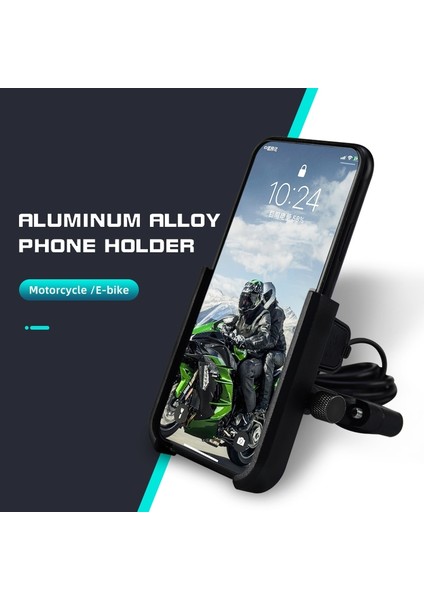 USB Tarzı Mirro Alüminyum Bisiklet Motosiklet Telefon Tutucu USB Şarj Braketi 360 Derece Motosiklet Bisiklet Gidon Dikiz Telefon Desteği Dağı (Yurt Dışından) modelleri
