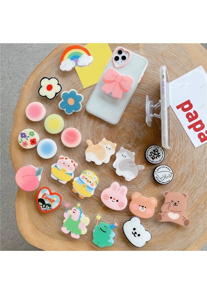 No.13 Tarzı Sevimli Karikatür Genişleyen Stand Montajı Cep Telefonu Tutucu Katlanabilir Cep Telefonu Desteği Halter Taşınabilir Parmak Kavrama Braketi Telefon (Yurt Dışından) fırsatları