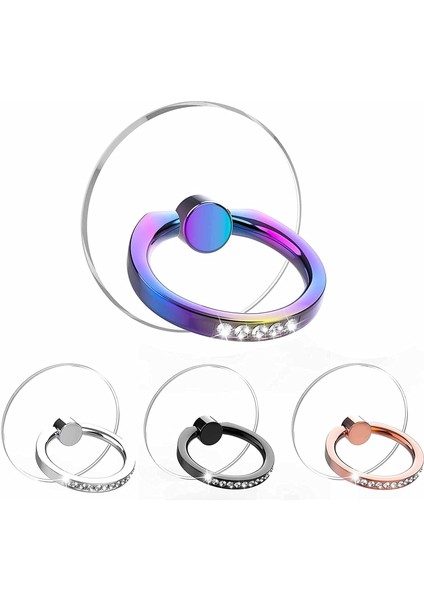 Kalp-Gümüş Tarzı Elmas Cep Telefonu Zil Tutacağı Stand Şeffaf Parmak Tutacağı Net 360 Derece Döndürme Kickstand Uyumlu Iphone'lar (Yurt Dışından) fiyatları