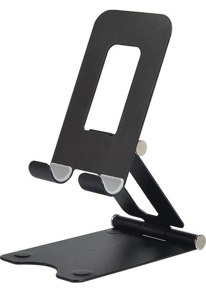 Siyah Stil Metal Telefon Tutucu Standı Ayarlanabilir Taşınabilir Katlanabilir Alaşım Tablet IPhone IPad Için Standı Masa Masaüstü Destek Braketi (Yurt Dışından)