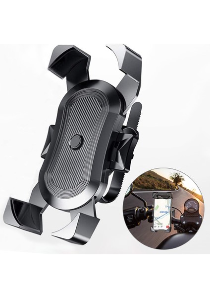Siyah Stil Evrensel Bisiklet Telefon Tutacağı Motosiklet Bisiklet Telefon Tutacağı Gidon Standı Montaj Braketi Montaj Telefon Tutacağı iPhone Samsung Için (Yurt Dışından) modelleri