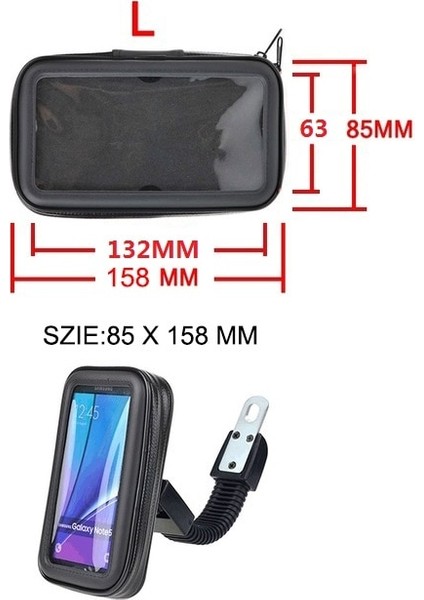 Zj3 L Tarzı Motosiklet Telefon Tutucu Desteği Moto Bisiklet Dikiz Aynası Tüm Akıllı Telefonlar Için Montaj Su Geçirmez Scooter Telefon Çantası Standı (Yurt Dışından)
