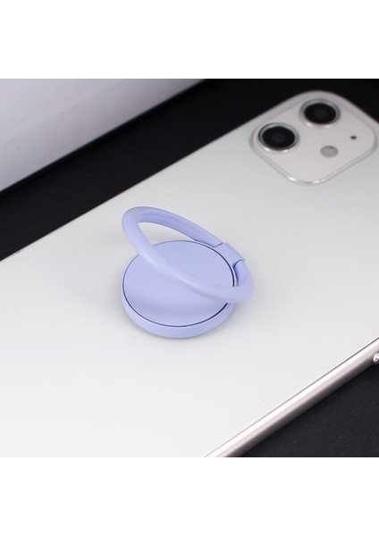 Mor Tarzı 360 Derece Parmak Yüzük Cep Telefonu Akıllı Telefon Standı Tutucu Montaj Destek Aksesuarları Yuvarlak Telefon Parmak Standı Soket Tutucu (Yurt Dışından)