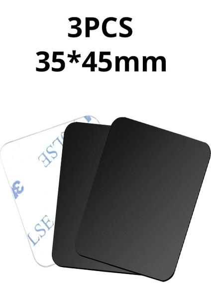 3 Adet Siyah 35X45 Tarzı Ince Metal Plaka Manyetik Araç Telefonu Tutucu Için Demir Levha Etiket Disk Mıknatıs Tablet Masa Telefon Araba Standı Montaj Yuvarlak (Yurt Dışından)