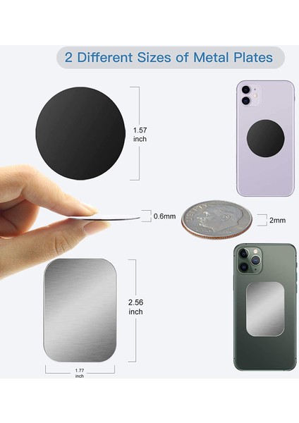 3 Adet Siyah 35X45 Tarzı Ince Metal Plaka Manyetik Araç Telefonu Tutucu Için Demir Levha Etiket Disk Mıknatıs Tablet Masa Telefon Araba Standı Montaj Yuvarlak (Yurt Dışından)