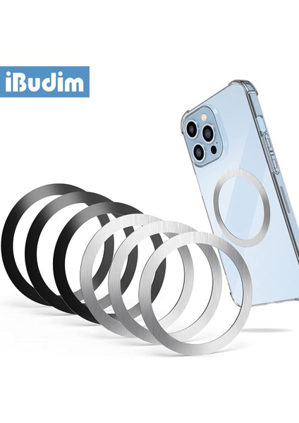 5 Adet-Siyah Tarzı Manyetik Kablosuz Şarj Etiketi Evrensel Metal Yüzükler Plaka Magsafe Için Kablosuz Şarj Araç Telefonu Tutucu Levha iPhone 13 Için (Yurt Dışından) fırsatları