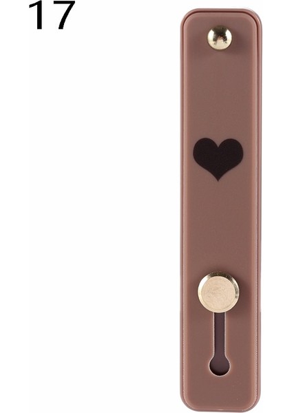 No.17 Stili 1 Adet Evrensel Silikon Telefon Tutucu Parmak Yüzük Bileklik Kayışı Itme Çekme Kavrama Streç Standı Kalp Şeker Renk El Bandı Braketi (Yurt Dışından)